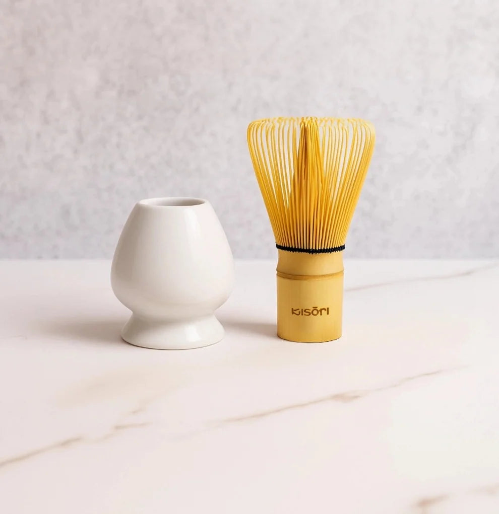 Batidor Chasen Bambú y Soporte Kusenaoshi - Kisori Matcha