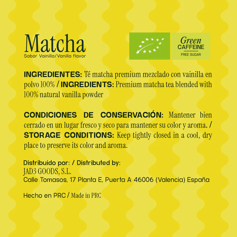 Etiqueta de té matcha premium Kisori con vainilla – Levante Brew & Co.
