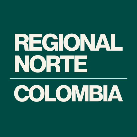 Etiqueta del café Regional Norte de Huila, Colombia, café de especialidad de Levante Brew & Co., notas a chocolate, nueces y dulzor balanceado