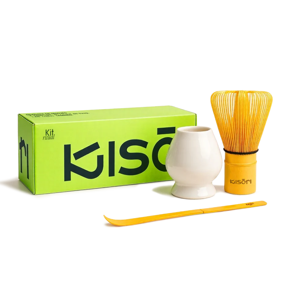 Batidor Chasen Bambú y Soporte Kusenaoshi - Kisori Matcha