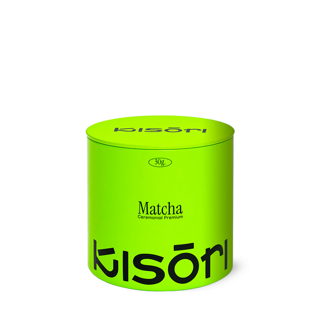 Lata de 30g de Matcha Ceremonial Premium Kisōri, té verde japonés en polvo de alta calidad.