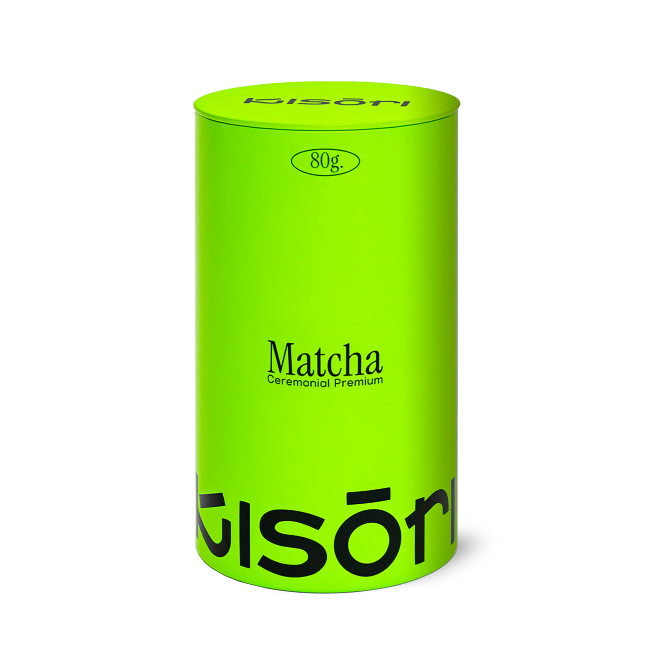 Lata de 80g de Matcha Ceremonial Premium Kisōri, té verde japonés en polvo de alta calidad.